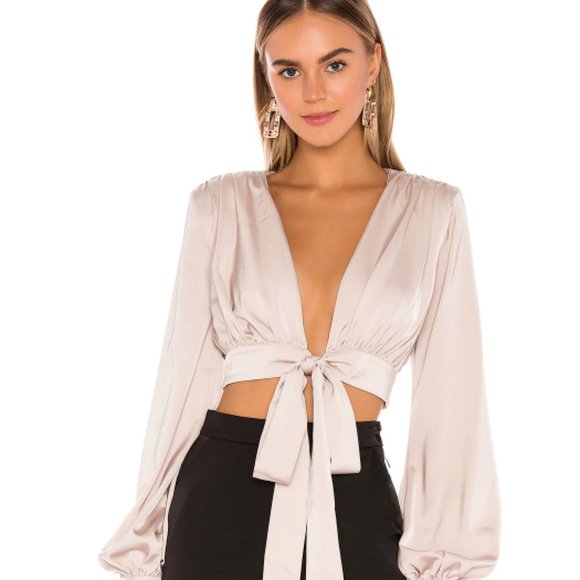 NWT Revolve NBD Imogen Ballon Sleeve Top in Champa - Picture 1 of 12